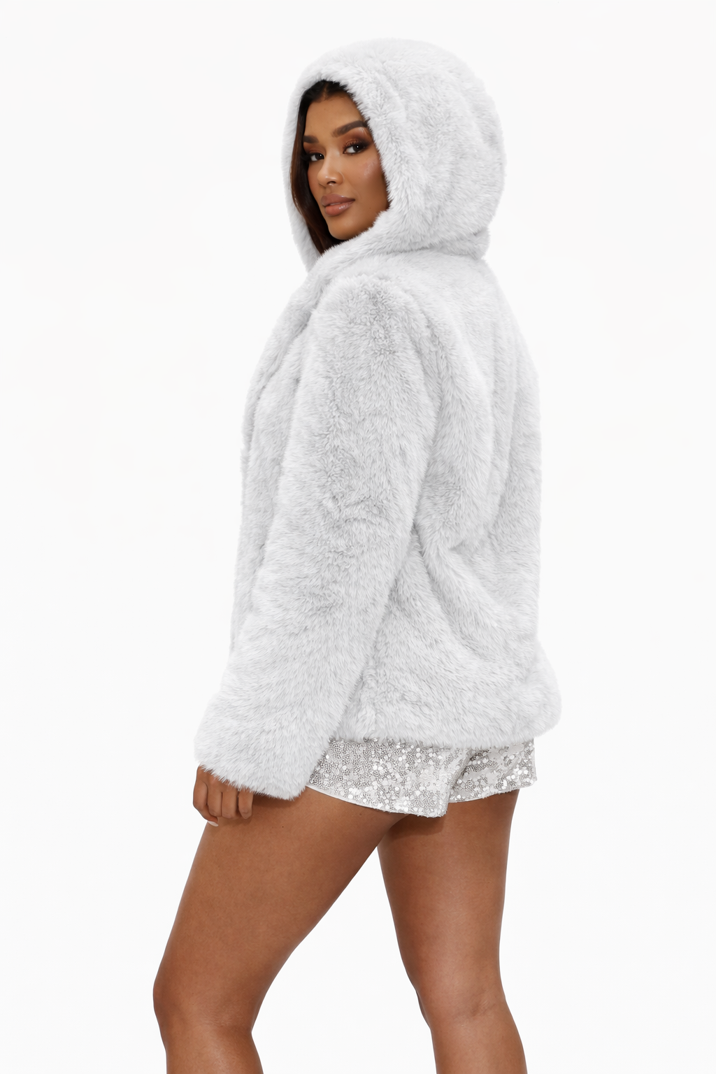 Faux‑Fur Hooded Coat